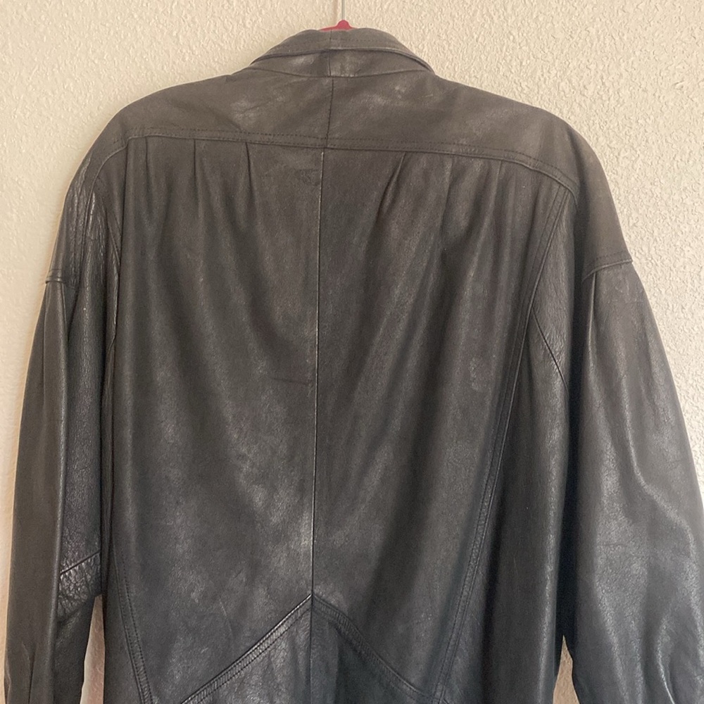 π€90s batwingβ Leather coat Vtg - Picture 7 of 11